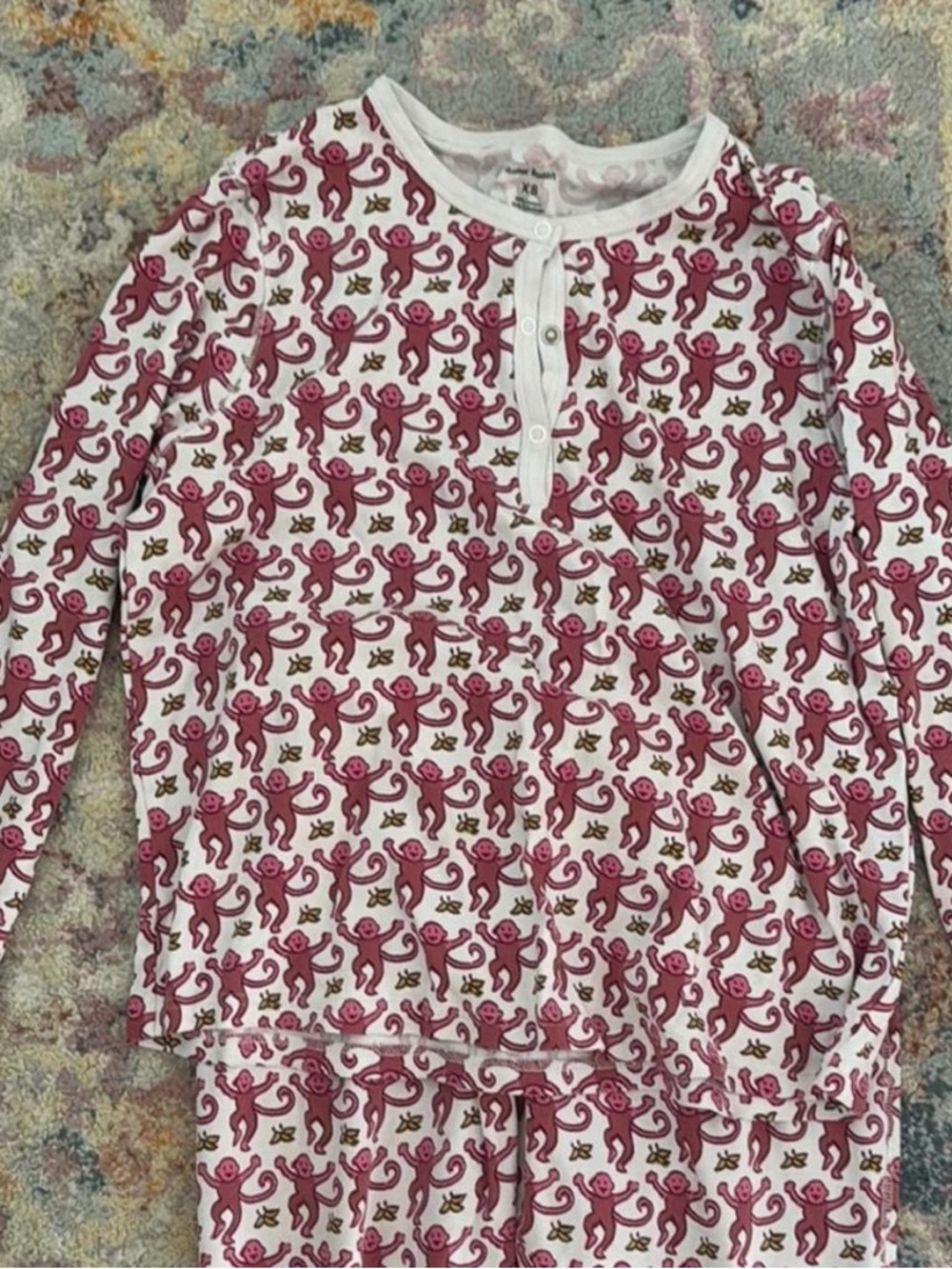 Roller Rabbit Pink Monkey Print Pajama Set